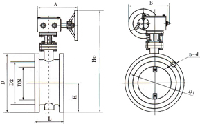 D341W手動(dòng)通風(fēng)蝶閥 (蝸輪傳動(dòng)) 