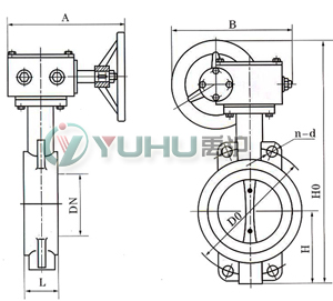 D371X軟密封對夾蝶閥 (蝸輪傳動) 