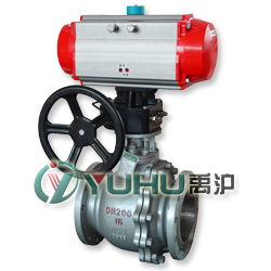 氣動切斷球閥（帶側裝手輪、雙作用氣缸）